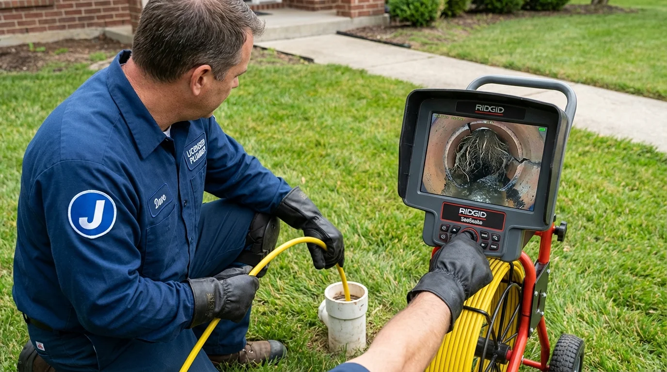Sewer camera inspection being performed by Johns Plumbing LLC in Newman