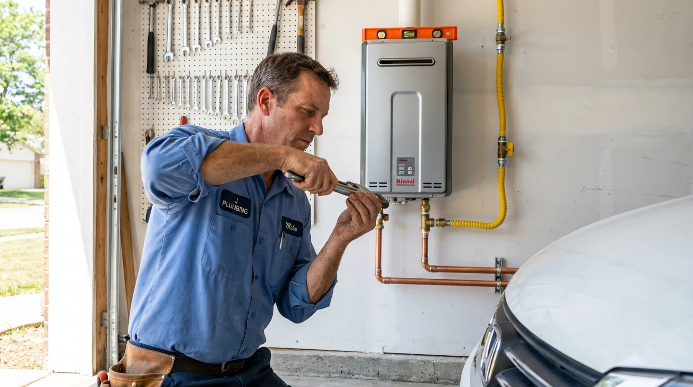 Tankless water heater installation by a Johns Plumbing LLC plumber in Newman